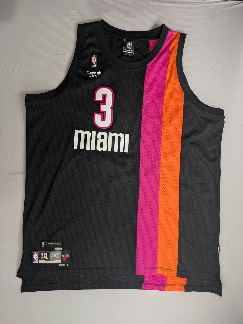 Dwyane Wade - Adidas 2012 Miami Heat "Floridians"  Black Throwback Jersey - 3XL